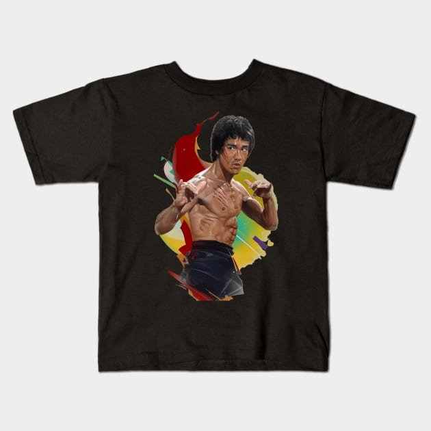 Be Water Lee Legend Bruce Movie Jeet Kune Do Kids T-Shirt by Garmentcrooks